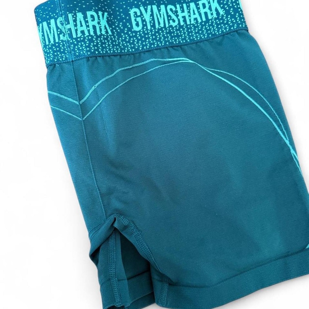 Gymshark women's shorts green size medium biker gym running volleyball - Picture 5 of 5